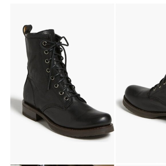 Frye Shoes - Frye Veronica Tie Up Black Combat Boots - women's 9